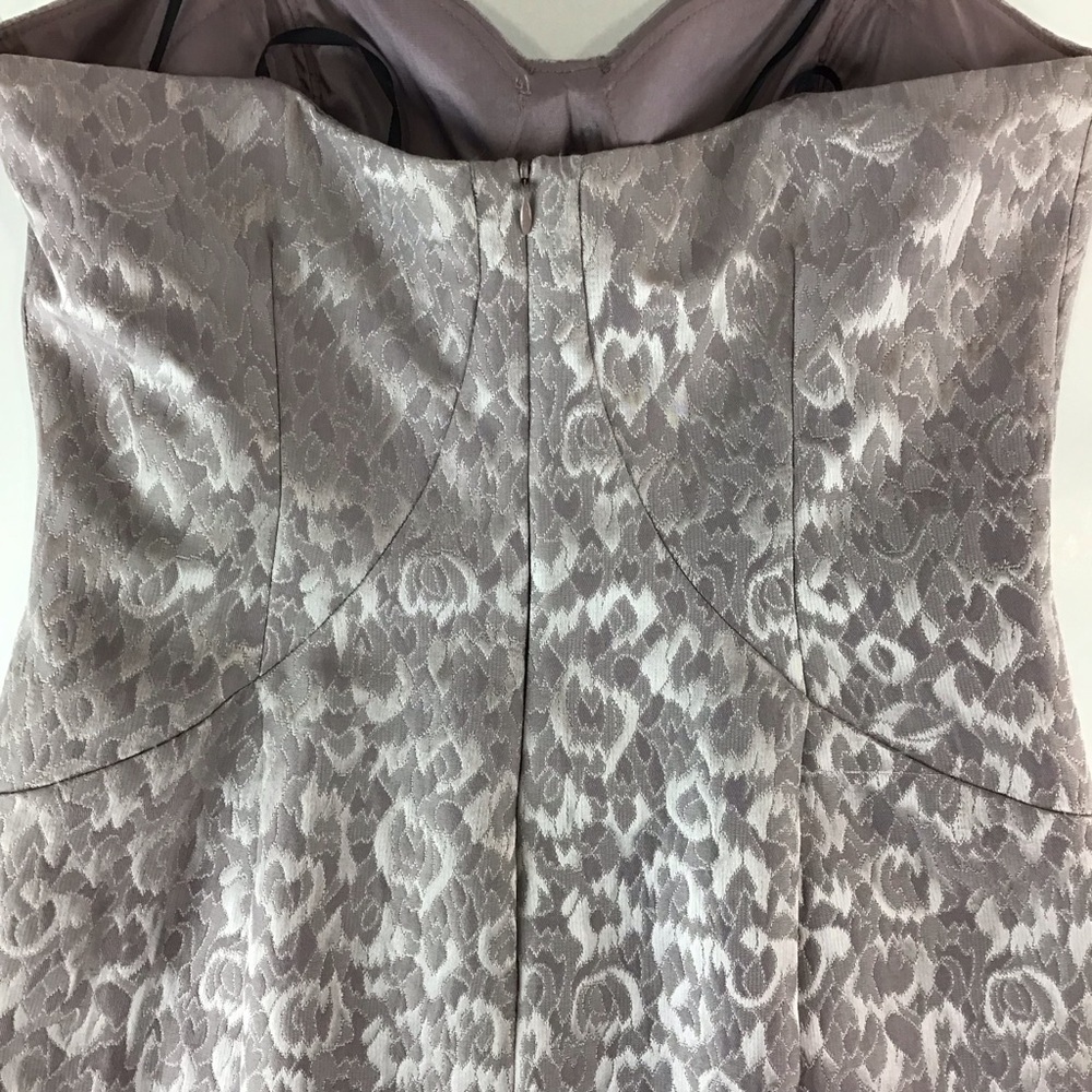 NWT David Meister Lavender Brocade Strapless Dress | 8 - Picture 7 of 12